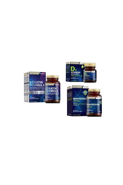 Nutraxin Keratin Formula 60 T. + 250 Mg Magnesium + 1000 Iu D3