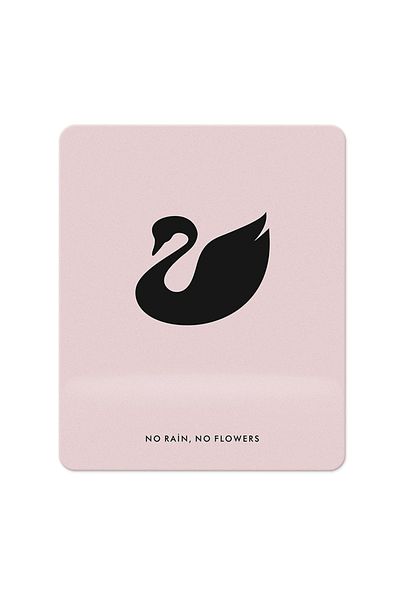 Özer Store Pink No Rain, No Flowers Rectangular Mouse Pad with Wrist Support Mouse Pad