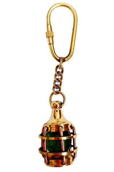 Mixperi Green Color Bottle Model Brass Keychain Souvenirs