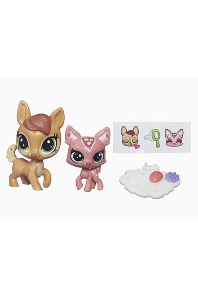 Littlest Pet Shop Puppy Daphine Deerheart, Fauna Deerheart Minishes Pet Shop Original Minishes Lps