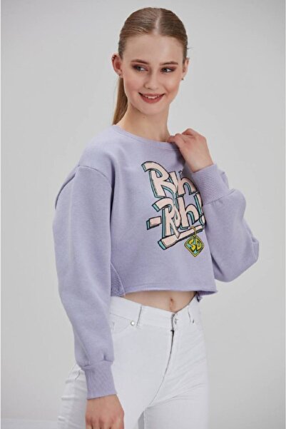 MEECY Жіночий світшот з принтом Lila