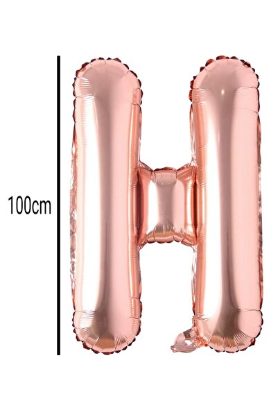 E Elmas H Harfi Folyo Doğum Günü Balonu Rose Gold (100cm)