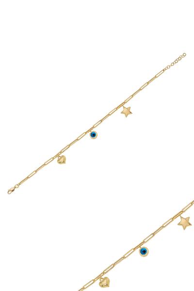 GençTaş Kuyumculuk 14 Ayar Altın Nazar Göz Detaylı Ataç Bileklik