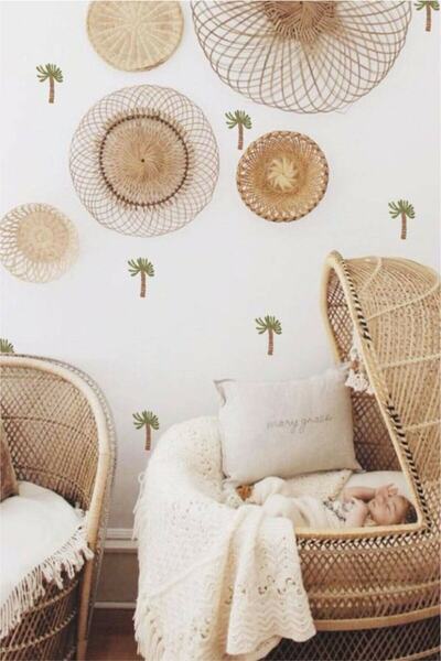 Sticker Ekspres Mini Palmiyeler Palmiye Çocuk Odası Duvar Sticker Seti