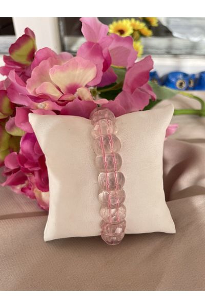CRAZY TAKI TASARIM Pink Quartz Faceted Bracelet