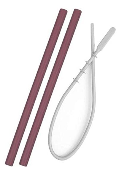 OiOi شفاطة سيليكون عدد 2 وفرشاة تنظيف لون أحمر