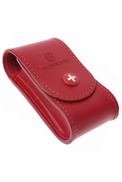 Victorinox 4.0521.1 Kırmızı Deri Çakı Kılıfı Düğmeli