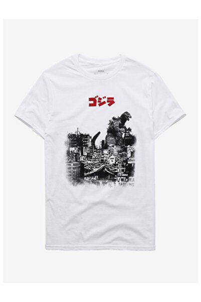 GALASHOP Godzilla Rubble City Beyaz Tshirt Model 26