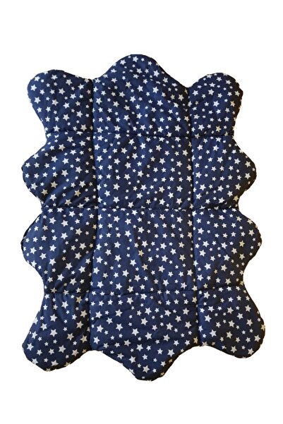 Altev Yıldız Desenli Pamuk İçi Elyaflı Bebek Uyku Oyun Halısı Matı Emekleme Minderi