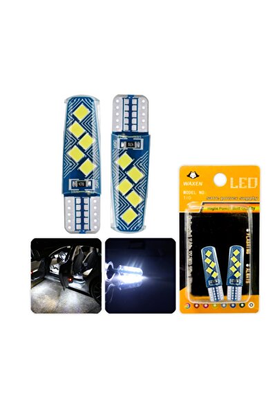 Waxen T10 Park Plaka Tavan Iç Aydınlatma Ampulü 10 Led Dipsiz W5w 194 6500k B...