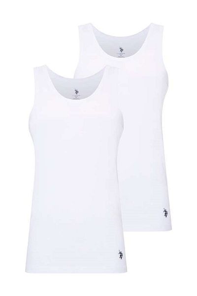 U.S. Polo Assn. Cotton Modal Economic Pack of 2 White Men's Undershirt