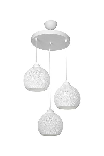 Gloria Ball Triple Circle Chandelier Off White