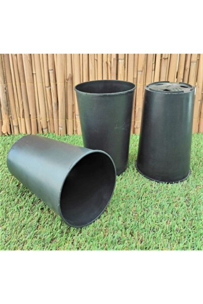 Asenya Üretim Saksısı 5 Adet 11,1x18 Cm 1,4 Lt Plastik Saksı Siyah Üretim Sak...