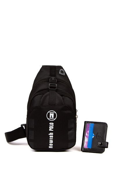 Newish Polo Geanta de umar Cerff Leather Clup 1020 Body Bag + Suport card din piele artificiala