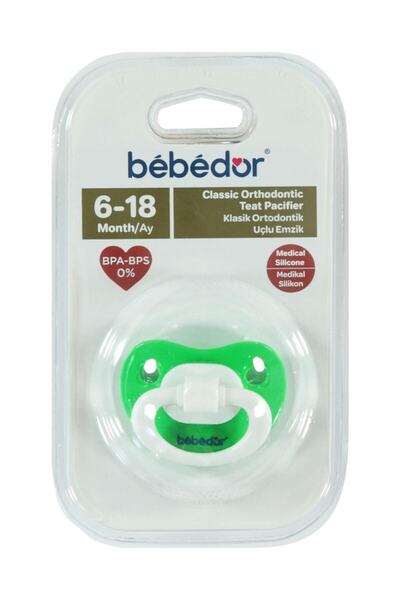 Bebedor Palatal Silicone Pacifier 6-18 Months Green
