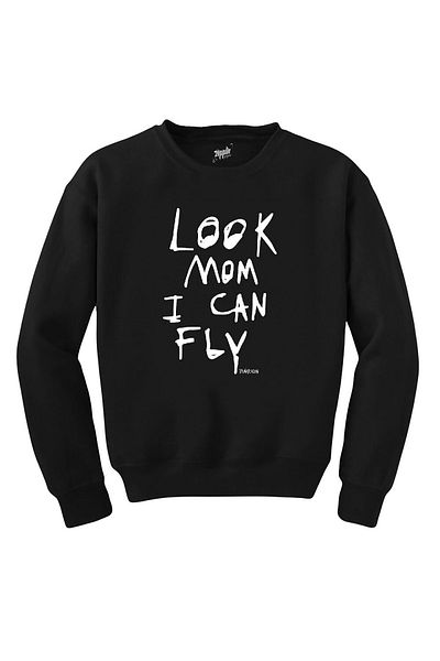 Z zepplin Travis Scott Look Mom I Can Fly Black Sweatshirt