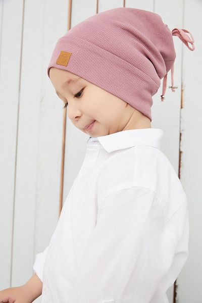 Babygiz Baby Boy Child Dusty Rose Hat Beanie Handmade Comfortable Skin-Friendly Cotton Camisole