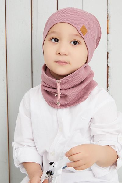 Babygiz Boy's Dusty Rose Neck Collar Rope Detailed Beret Set