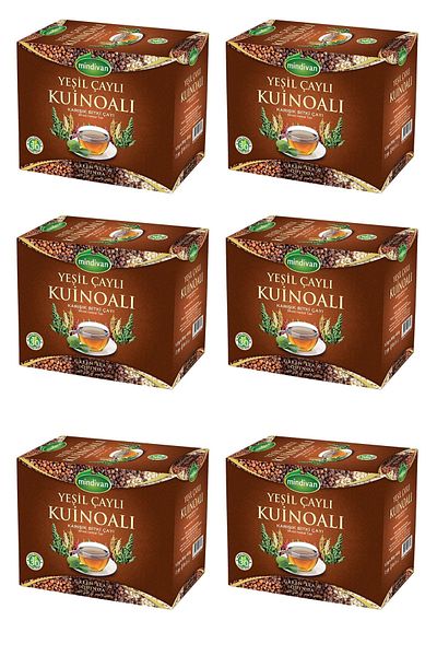 Mindivan Quinoa with Green Tea - 6 Mixed Herbal Teas, 30 Filtered Sachets