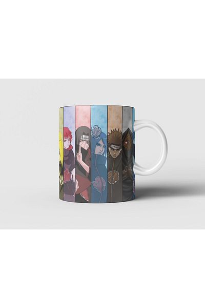 Baykuş Anime Naruto Shippuden Akatsuki Members Printed Mug Cup