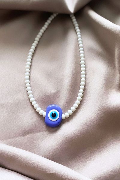 Clare's Store Colorful Evil Eye Bead Necklace