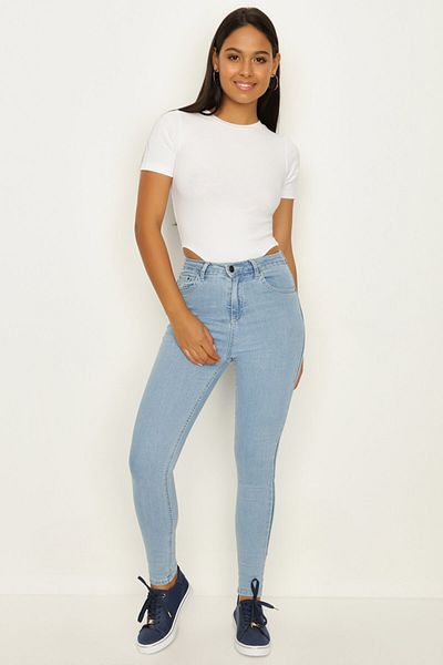 Select Moda Blugi skinny albaștri de damă