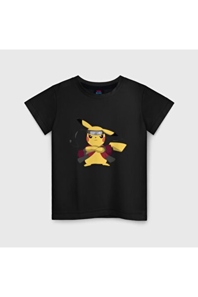 GALASHOP تيشيرت ناروتو بيكاتشو أسود للأطفال موديل 109