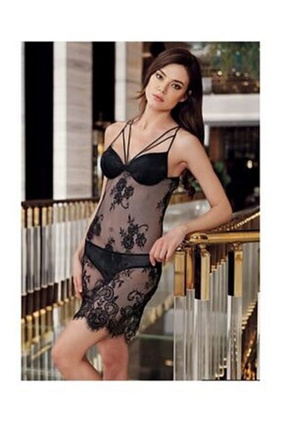 İmaj 206 Dowry Satin - Lace Short Single Nightgown
