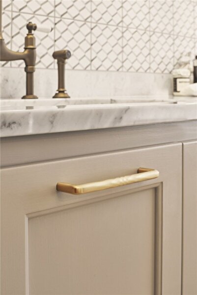 furnipart Kulp 160mm Shuffle Fırçalı Altın