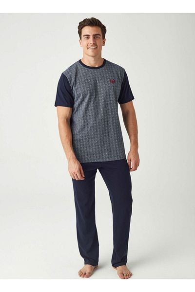 Mod Collection Men's Navy Blue Pajama Set