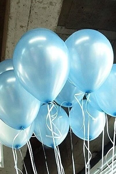 Trend Hediye Sepeti 12 Inch Metallic Light Blue Balloon Pack of 20