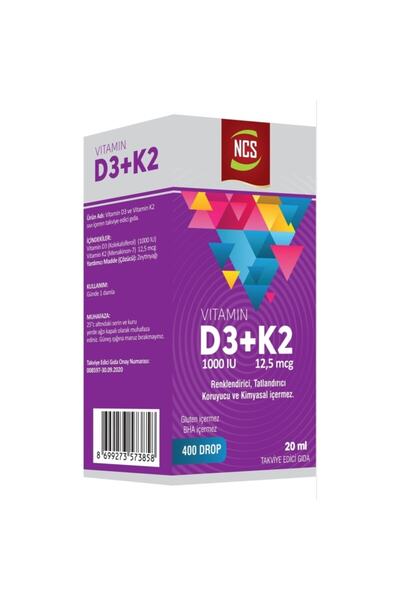 NCS Vitamin D3 K2 2O ml Collagen Collagen Type 1-2-3 Hyaluronic Acid Glutathione 180 Tablets