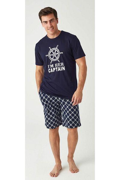 Mod Collection Men's Navy Blue Captain Marine Shorts Set