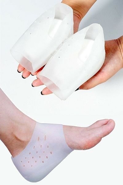 Tilbe Home Orthopedic Silicone Heel Sock - Padding Riser, Hidden Heel Spur, Insoles Protector Height Increaser