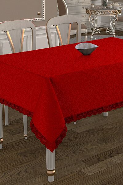 WENESSİ Kdk french lace carefree tablecloth red