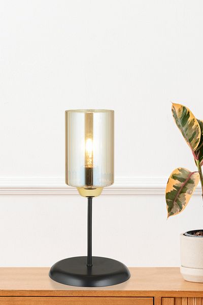 Kraliçe Cylinder Glass Black Table Lamp - Luxury Chandelier