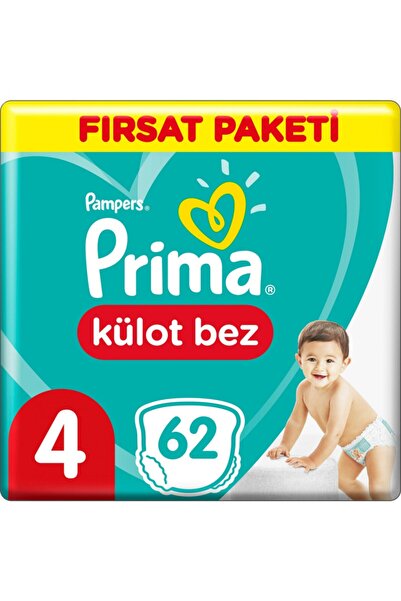 Prima Külot Bebek Bezi Fırsat Paketi Maxi 4 Beden 9-15 Kg 62 Adet