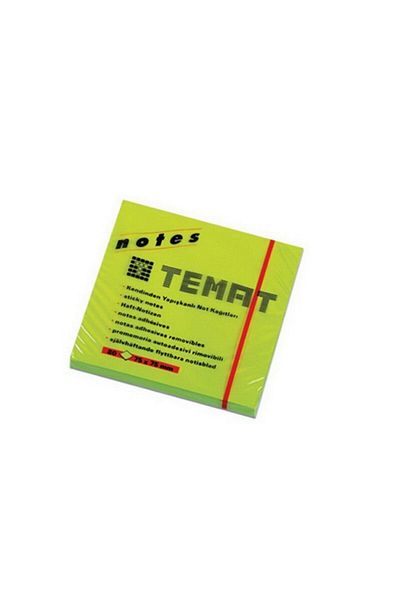 Temat 75 Mmx75 mm Adhesive Note Paper Highlighter Green