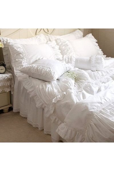 METİNEV White Color Cobana Cotton Satin Duvet Cover Set