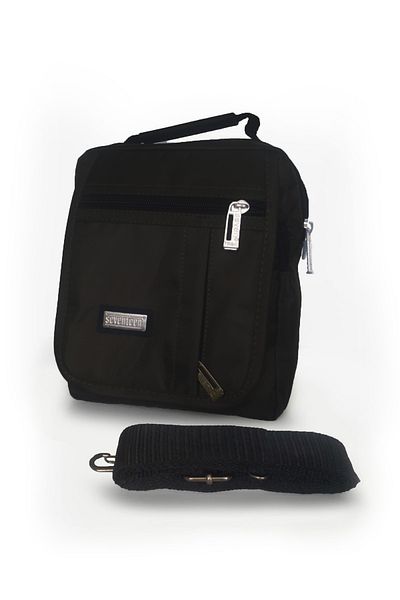 SEVENTEEN Modamsa Men's Black Multi-Compartment Hand and Shoulder Bag 2248