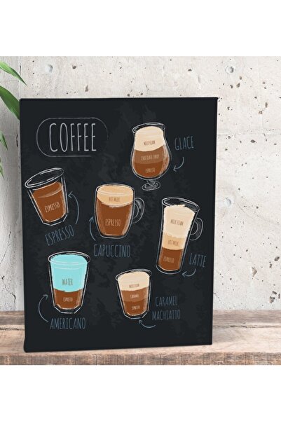 Bk Gift Gift Coffe Tasarımlı Dekoratif Mini Kanvas Tablo 15x20cm-20