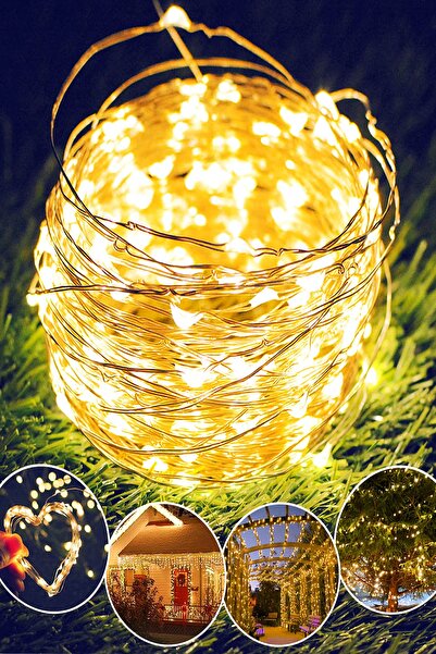 NONYA Peri Led 10metre Sarı Pilli-3 Farklı Işık Verme Özelliği-suya Dayanıklı...