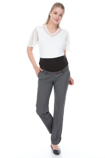 MİMBA Gray Classic Maternity Fabric Trousers