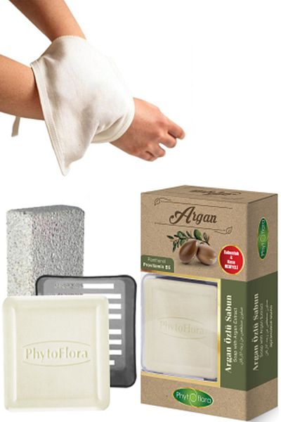 Phytoflora صابون الأرغان وفرك الحمام، موزع الصابون الصلب