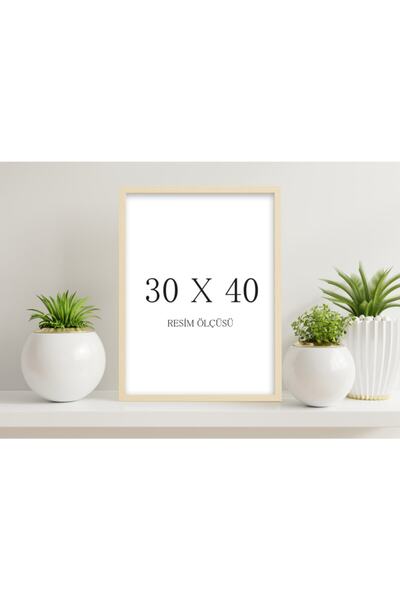 tablosetleri إطار خشبي أبيض اللون 30x40 سم قطعة واحدة فارغة