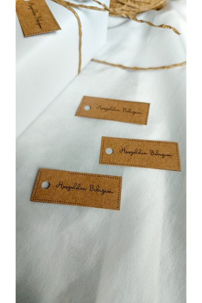 Çikoleyt Design Kraft Welcome Baby Label with Hole 2.5x5.5cm 50 Pieces