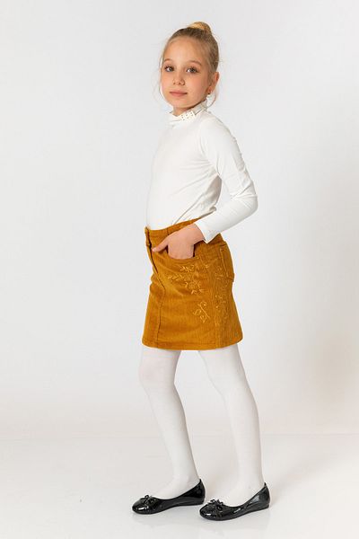 incity Girl's Velvet Mustard Skirt