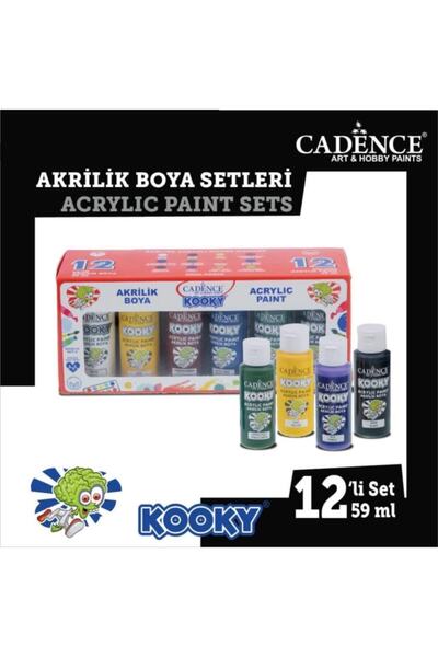 Cadence Kooky Akrilik Boya 59ml 12 Li Set2