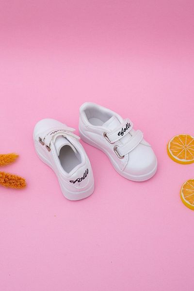 NESKA White Striped Baby Shoes - Side