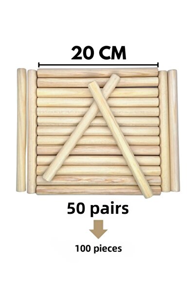 HOBBY HOUSE عصا إيقاع خشبية 100 قطعة 20 سم